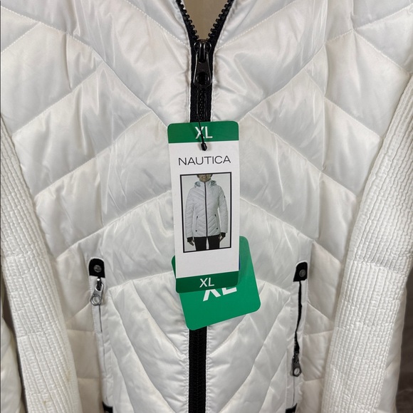 Nautica White Quilted Jacket with Detachable Hood - Picture 3 of 7
